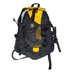 Miko Large Yellow & Black Hiking Backpack W/ Multiple Compartments 63L